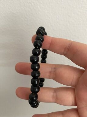 Black Beaded Stretch Bracelet